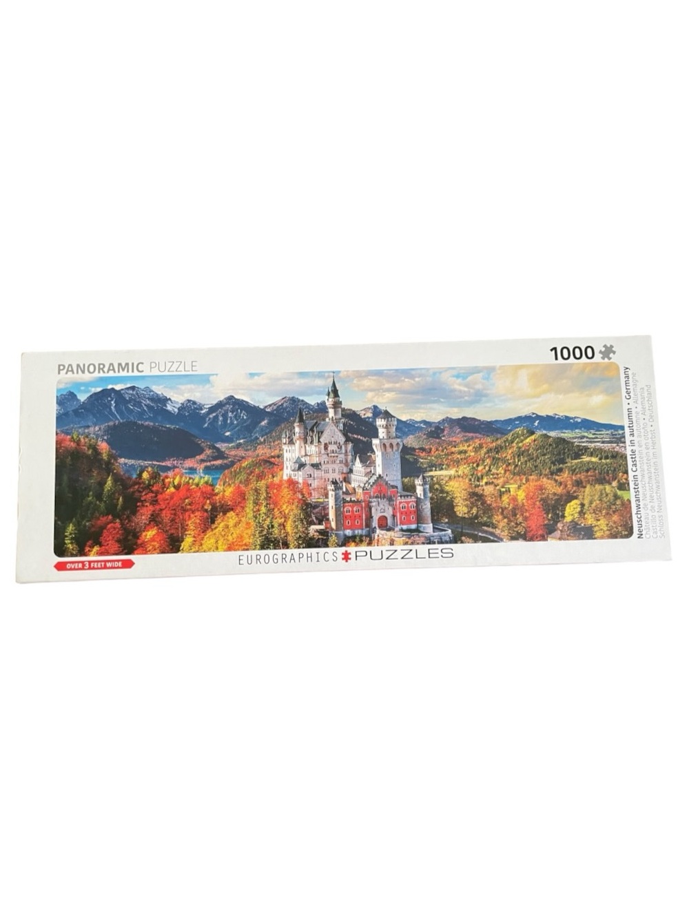 Panoramic Puzzle "Neuschwanstein Castlebin Autumn" 100 Pieces 3 Ft. Wide